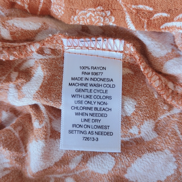 Fall Vibes Etched Floral Bombay Dress Size XS Long Elastic Sleeve, Elastic Waist - Picture 8 of 10